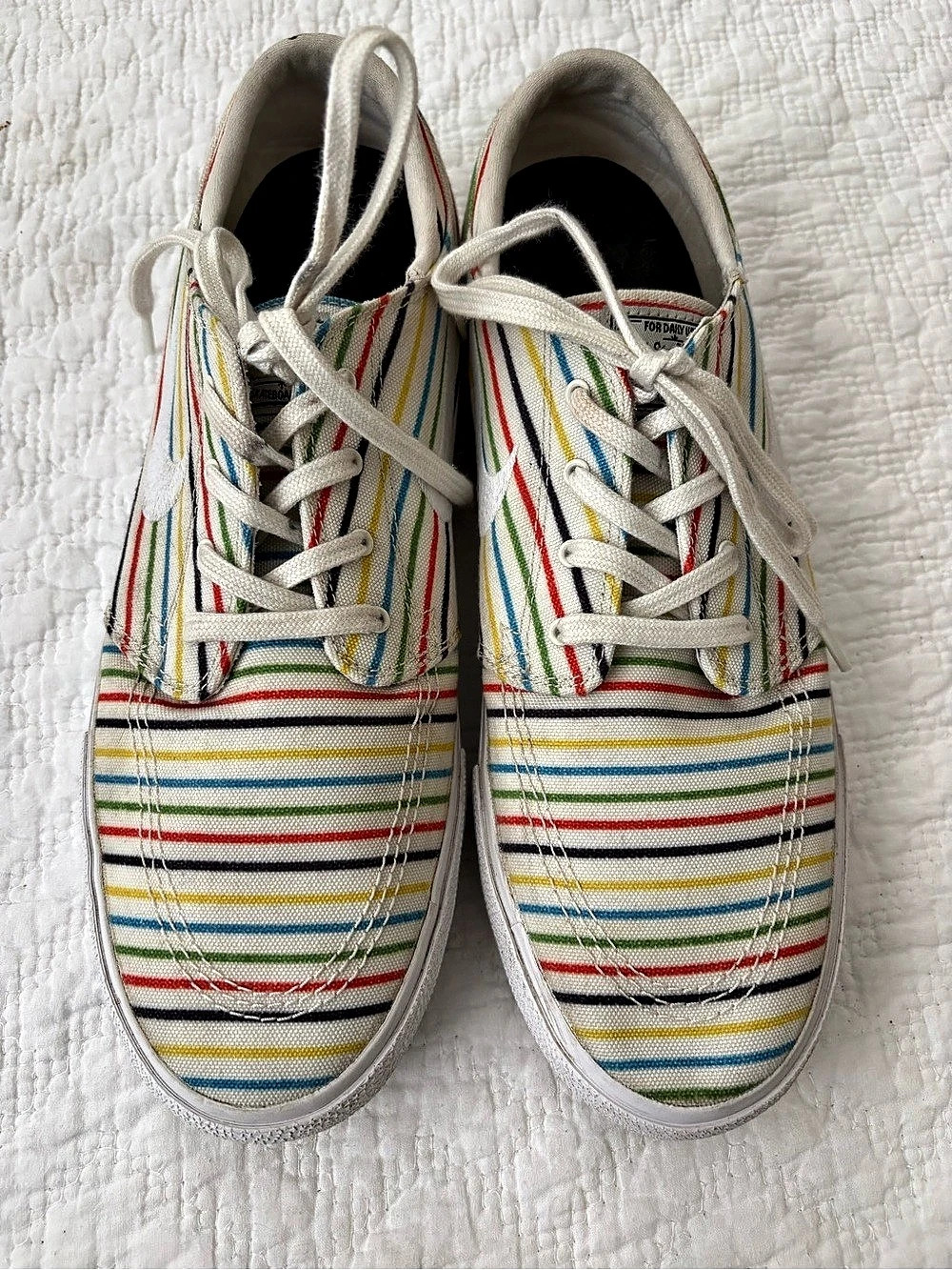 Nike SB Zoom Stefan Janoski Canvas RM Multi-Color Pinstripes Striped Sneakers 11